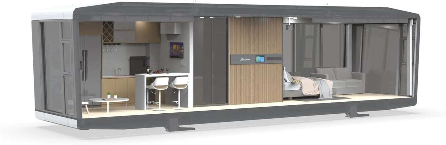 Modern Portable Tiny House for Couples - Fully Furnished Tiny Homes for Sale with Luxury Style – Small Houses to Live in for Adults in Tiny Homes – Container House for Live in