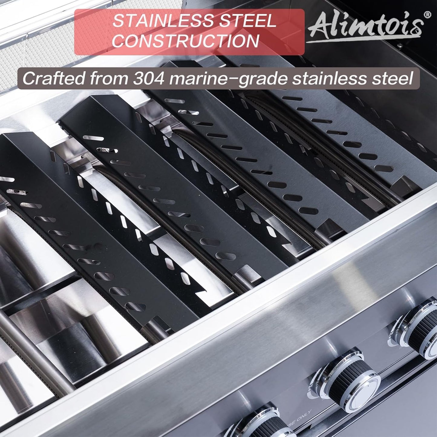 43-Inch 6-Burner 85000 BTU Deluxe Stainless Steel Gas BBQ Island Outdoor Kitchen with Wine Cooler, Rotisserie Kit, Granite Countertops & Stainless Steel Sink - Modular Outdoor Kitchen